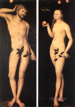 ルーカス・クラナハ長老 Painting - アダムとイブ 1528 ルーカス・クラナハ長老
